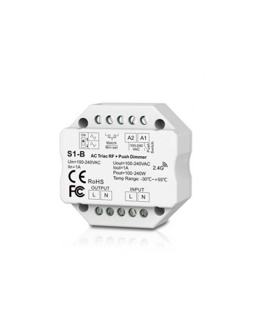 Kit Mando y Controlador RF Triac Tiras led 12/24V DC - 4