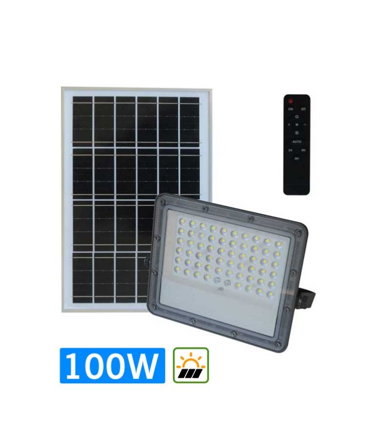 Foco Solar LED 100W Mando Placa Solar - 1
