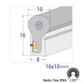 TIRA LED NEÓN FLEX AMBAR AC230V 9W/m IP65 120° - 4
