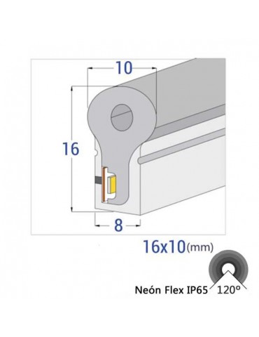 TIRA LED NEÓN FLEX AMBAR AC230V 9W/m IP65 120° - 4