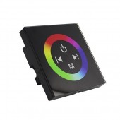Controlador Pared RGB Dimmer Negro Táctil empotrar 12-24v - 1