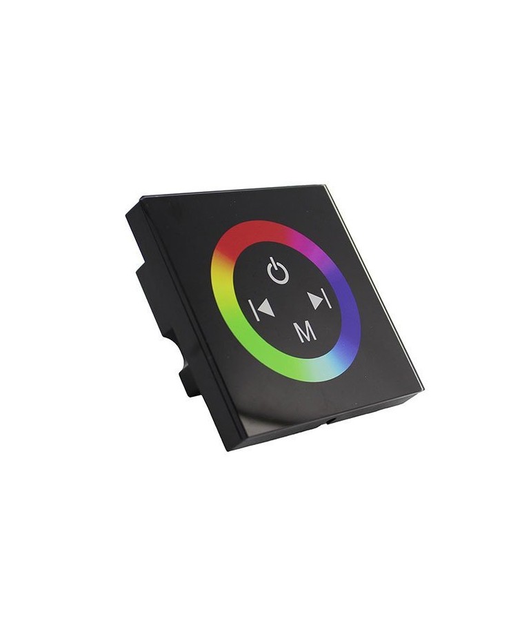 Controlador Pared RGB Dimmer Negro Táctil empotrar 12-24v - 1