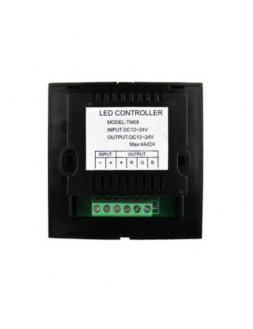 Controlador Pared RGB Dimmer Negro Táctil empotrar 12-24v - 4