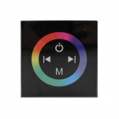 Controlador Pared RGB Dimmer Negro Táctil empotrar 12-24v - 2