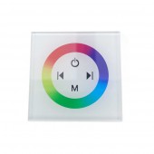 Controlador Pared RGB Dimmer Blanco Táctil empotrar 12-24v - 1