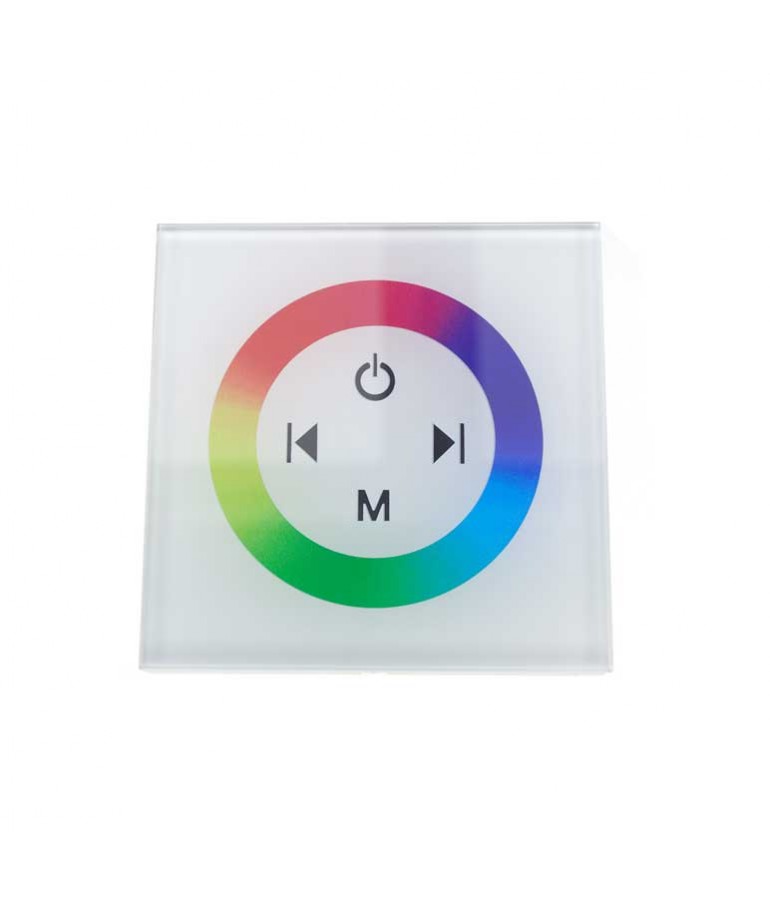 Controlador Pared RGB Dimmer Blanco Táctil empotrar 12-24v - 1
