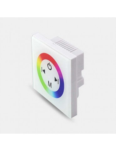 Controlador Pared RGB Dimmer Blanco Táctil empotrar 12-24v - 2