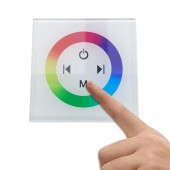 Controlador Pared RGB Dimmer Blanco Táctil empotrar 12-24v - 2