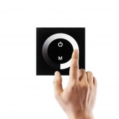 Controlador Pared Dimmer Negro Táctil monocolor empotrar 12-24v - 2