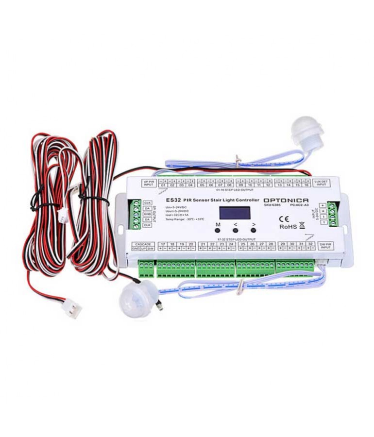 Controlador LED Sensor Escaleras Sigue Pasos 32 Canales - 1