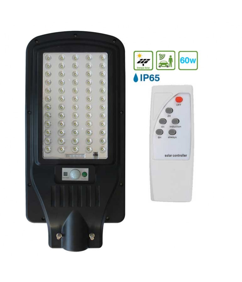 Luminaria Farol Solar LED 60W IP65 Mando y Detector - 1