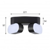 Aplique LED Doble Giratorio Pared 6W Negro - 4