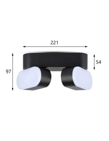 Aplique LED Doble Giratorio Pared 6W Negro - 4