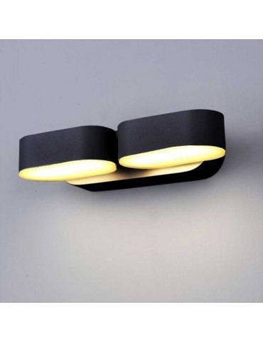 Aplique LED Doble Giratorio Pared 12W Negro - 3