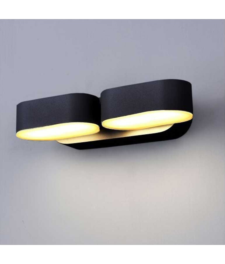 Aplique LED Doble Giratorio Pared 12W Negro - 3