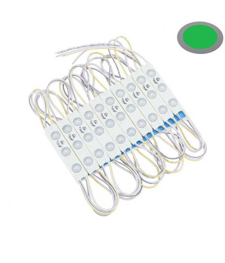 Cadena MODULOS Led 12V Verde 3-SMD 2835 10 unidades - 8