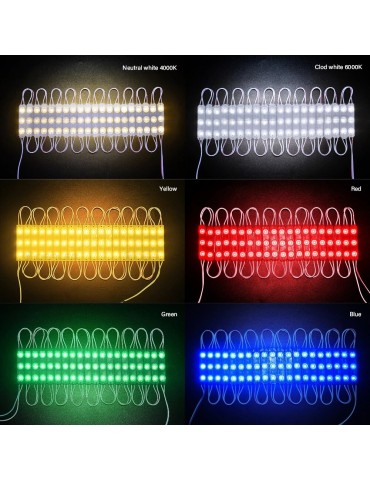 Cadena 10 MODULOS Led 12V Rojo 3-SMD 2835 1,5w - 5