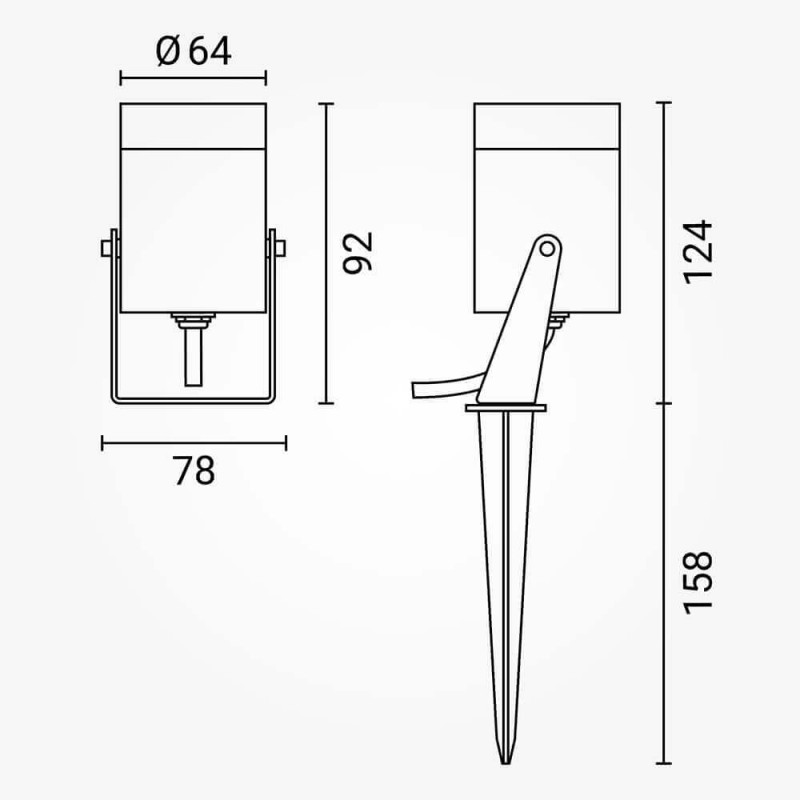 Pincho-spike-gu10-dimensiones