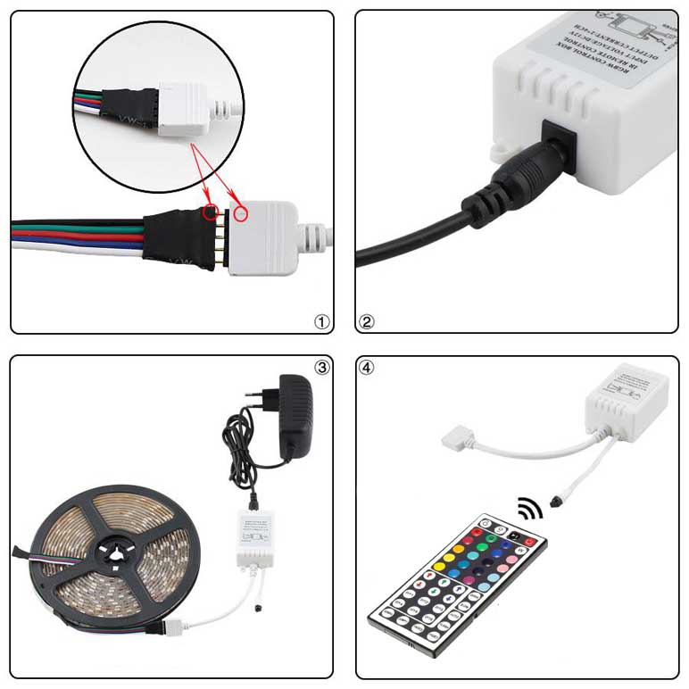 conexion-controlador-mando-44-botones-led-rgb