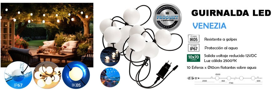 Guirnalda LED Venezia: iluminación acogedora para cualquier ocasión